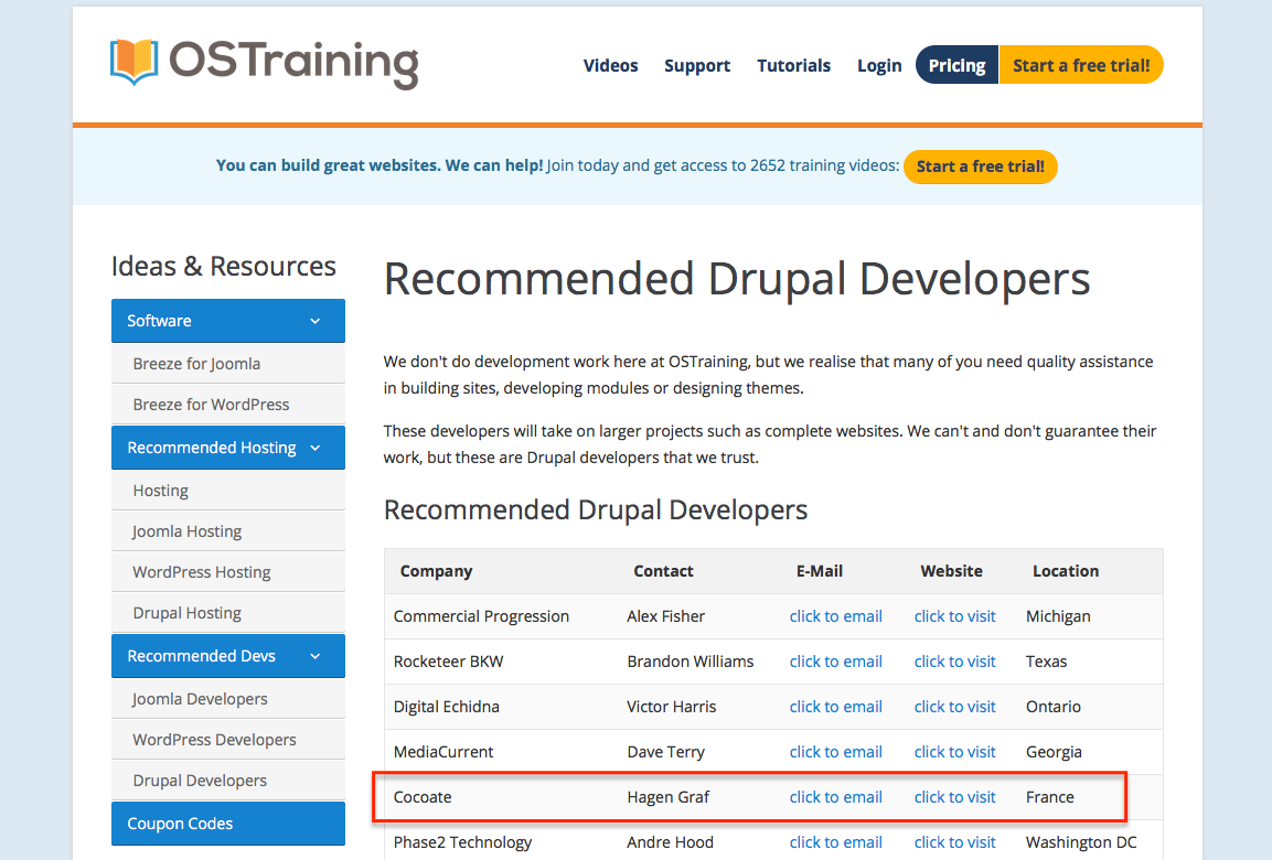 Recommended Drupal Developers