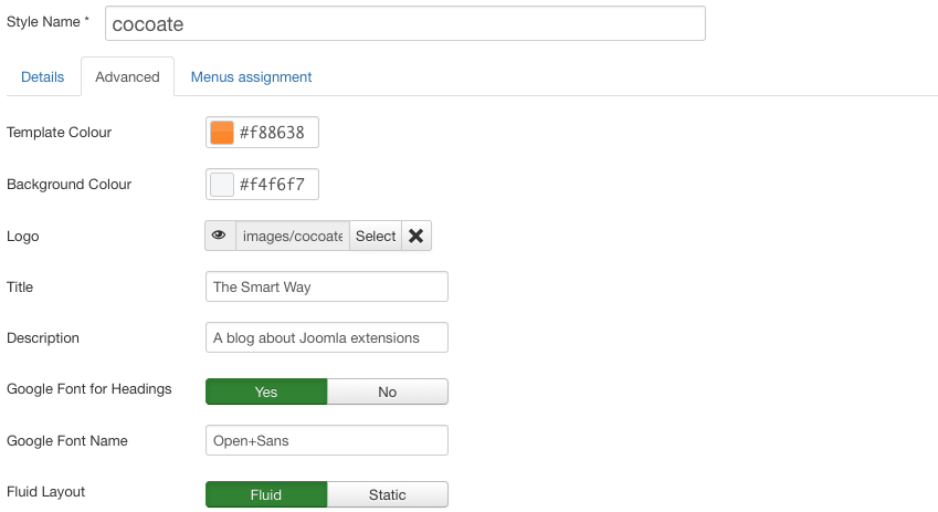 Figure 12 - Options tab - Style