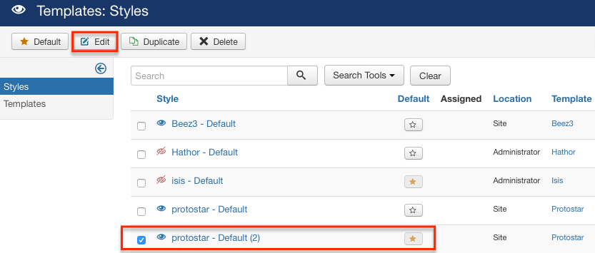 Figure 10 - Configuring a template style