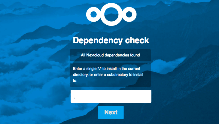 Nextcloud Setup Wizard - Directory