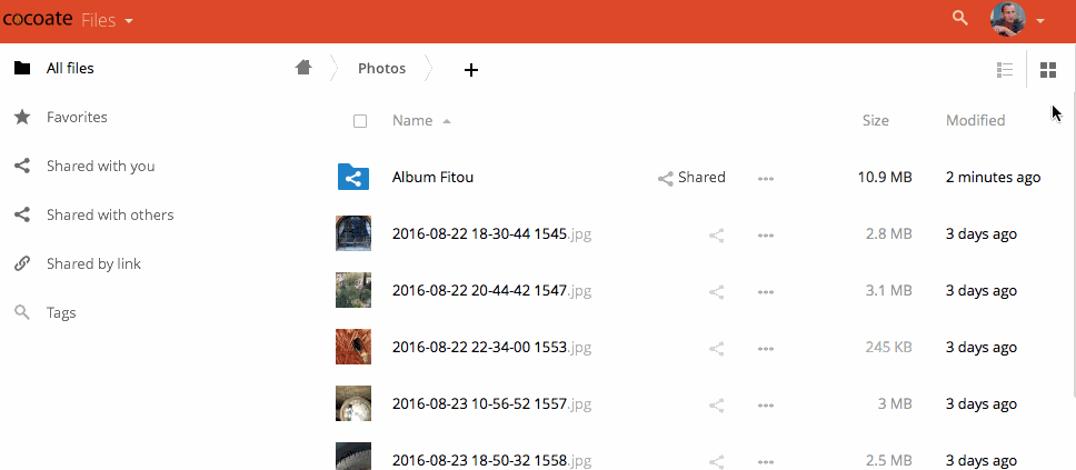 Nextcloud - Switch to gallery