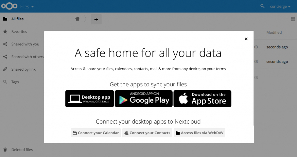 Nextcloud - First Login