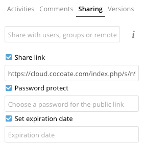 Nextcloud - Share dialog