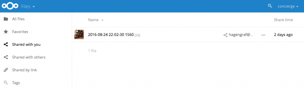 Nextcloud - Shared with you