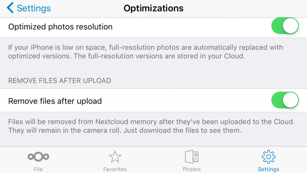 Nextcloud iOS App - Optimizations