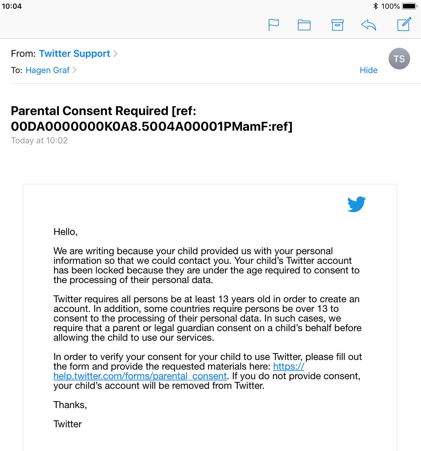 Email from Twitter